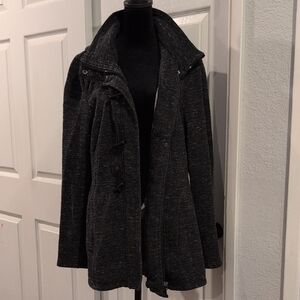 Sebby Hooded Toggle Coat XXL Gray Fleece Lined Winter Jacket Full Zip